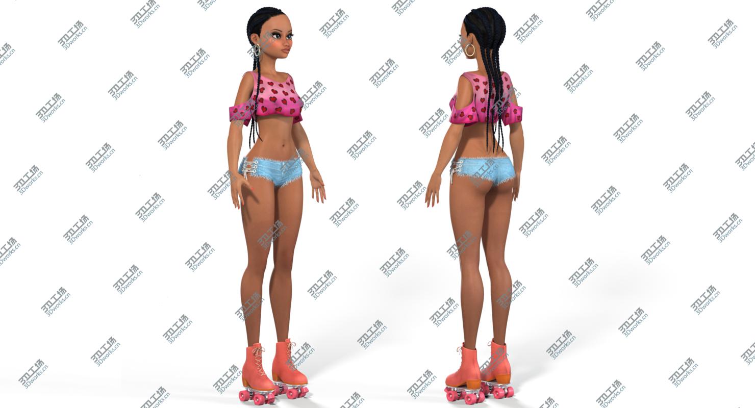 images/goods_img/202105072/3D Naomi African Girl Roller Skater Character model/4.jpg